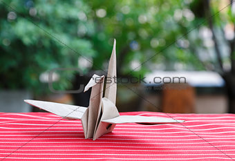 Origami Bird made of bag Paper