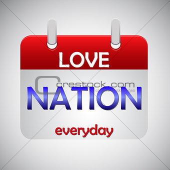 Love nation everyday calendar icon