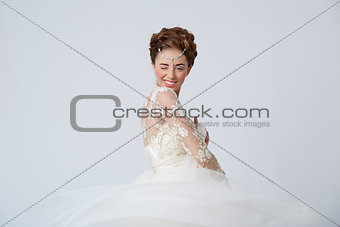 Married woman winking to the camera