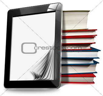 Tablet Computer with Pages and Books
