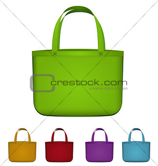 Green reusable bag vector