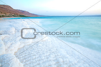 Dead Sea salty shore
