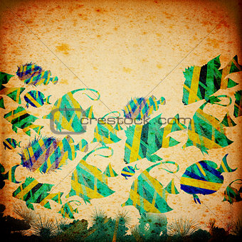 Stylized Fish Paper Background
