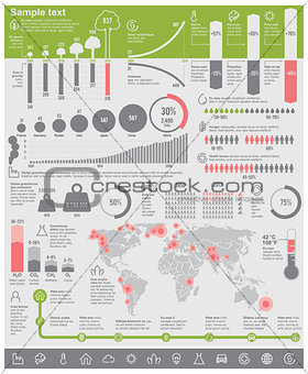 Vector environmental problems infographic elements