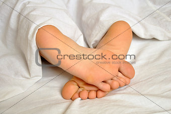 sleeping girl feet