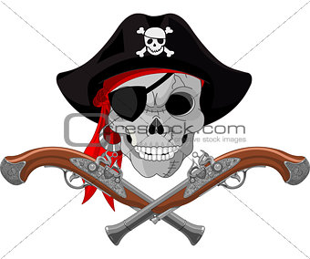 Pirate Skull and guns