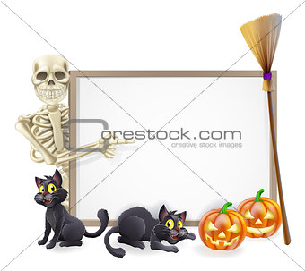 Skeleton Halloween Sign