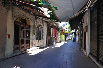 Closed bazar in Pergamon, turkey