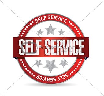 self service seal stamp illustration design