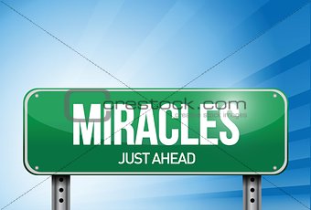 miracles road sign illustration design