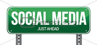 social media road sign illustration