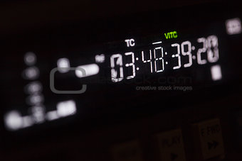Timecode running on the professional video recorder.