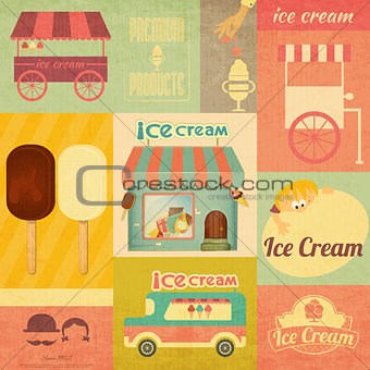 Ice Cream Retro Menu Card