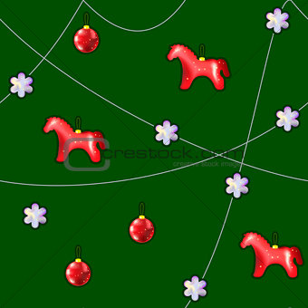 Christmas tree decorations: horses and balls