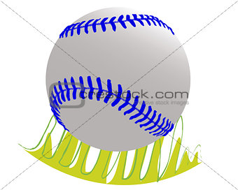 Baseball ball on grass