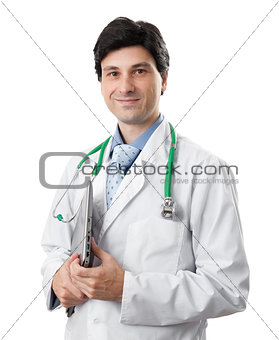 Doctor isolated over white background