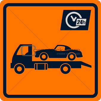 Vector sign with truck tows.