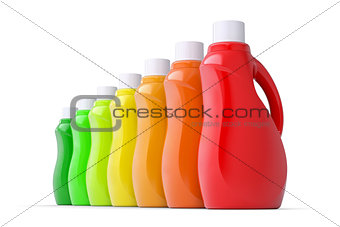 Series plastic bottles of household chemicals