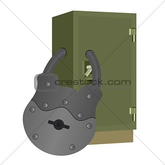 The lock on the safe