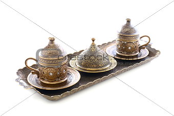 Bronze set for Turkish coffee.