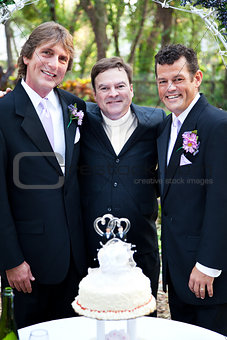 Gay Wedding Couple with Minister