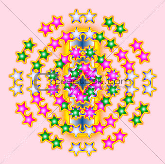 Abstract  graphic composition.Kaleidoscopic illustration.