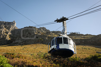 Cable car to a high mountain