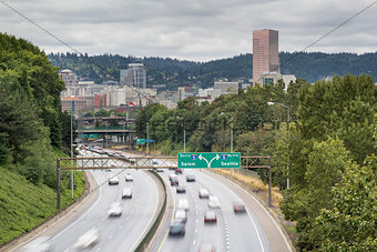 I-84 to I-5 Interstate Freeway in Portland Oregon