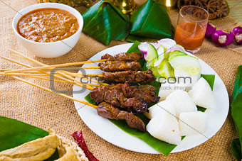 satay malay hari raya foods ,focus on the meat