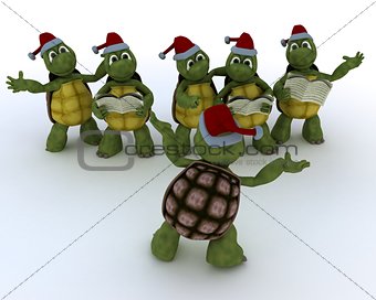 tortoises singing christmas carols