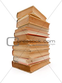 Collection of old books stacked