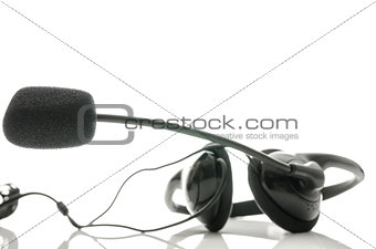 Black headphones with microphone
