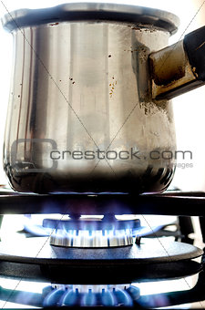 Coffee pot on a gas stove