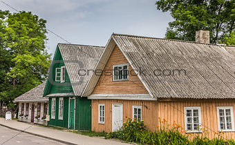 Traditional wooden houses in Trakai, Lithuania