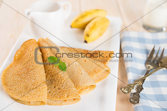 banana pancake or crepe 