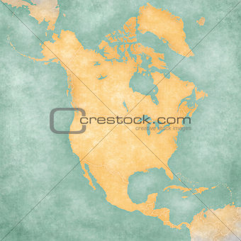 Map of North America - Blank Map (Vintage Series)