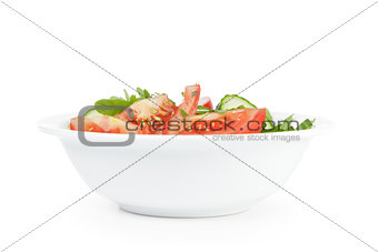 served plate with mix salad
