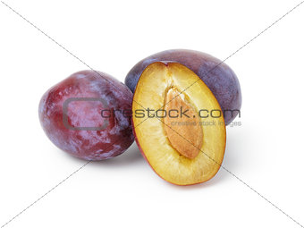three ripe plums
