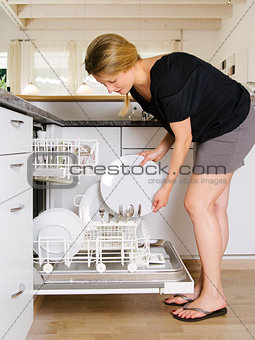 Unloading the dishwasher