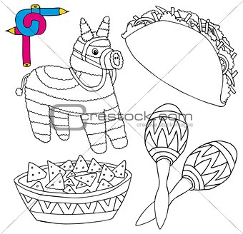 Coloring image Mexico collection 02