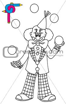 Coloring image with clown