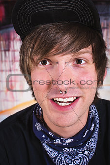 Cheerful Man with Nose Ring