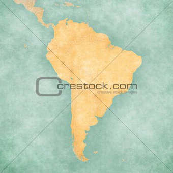 Map of South America - Blank Map (Vintage Series)