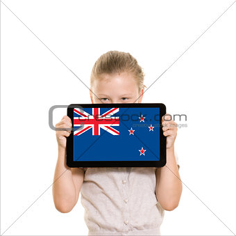 Girl holding tablet pc