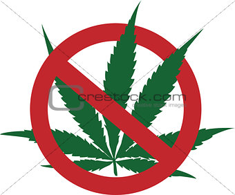 stop cannabis leaf