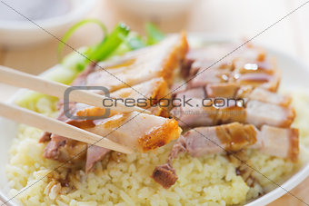 Siu Yuk - Chinese roasted pork rice