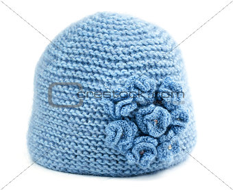 blue knitted hat