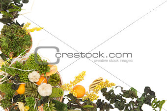 Dried herbs background