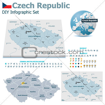 Czech Republic maps with markers