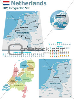 Netherlands maps with markers